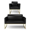 Ver imagem 1 de Sofá Namoradeira com Poltrona Base Industrial Dourado Marisa Corano