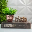 Ver imagem 3 de Kit decoração livro Mármore + vaso de vidro + palavra Paris