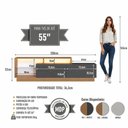 Ver imagem 4 de Rack para TV até 55 Polegadas com LED 1 Porta e 2 Gavetas Multimóveis Crpro-RCK008 Mel/Grafite