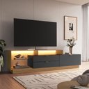 Ver imagem 1 de Rack para TV até 55 Polegadas com LED 1 Porta e 2 Gavetas Multimóveis Crpro-RCK008 Mel/Grafite