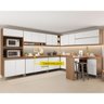 Cozinha Canto Modulada Sabrina C/ Tampo 13 Peças 18 Portas 05 Gv 332/254x195x52 Avelã/Branco TX A04S - 2
