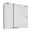 Ver imagem 2 de Guarda-roupa Casal Multimóveis Barcelona 3 Portas de Correr Cr35401 Branco