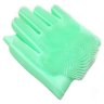 Luvas de Silicone Para Esfregar Louças Verde - 2