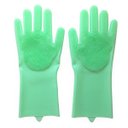 Ver imagem 1 de Luvas de Silicone Para Esfregar Louças Verde