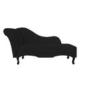 Ver imagem 1 de Recamier Decorativo Divã Olivia Suede Preto Pés Madeira Mz Decor