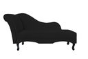 Ver imagem 1 de Recamier Decorativo Divã Olivia Suede Preto Pés Madeira Mz Decor