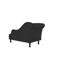 Ver imagem 2 de Recamier Decorativo Divã Olivia Suede Preto Pés Madeira Mz Decor