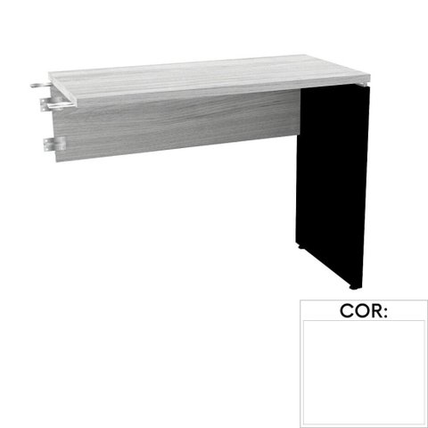 Mesa de Escritório Complemento 90 x 45cm Pé Painel Pe25 em Mdp Branca com Base Branca