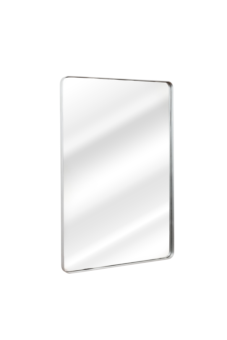 Espelho Quadrado com Moldura em Metal 90 x 60 cm - Cores - Prata