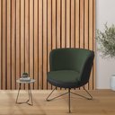 Ver imagem 2 de Poltrona Decorativa Chiara Base Orby Corano Preto/Poliéster Verde - CasaePoltrona