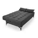 Ver imagem 4 de Sofá Cama Solteiro Nevada Reclinavel Revestimento Linho Pes em Ferro: Grafite