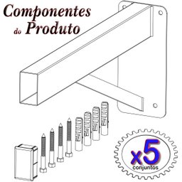 Mf Multiforma - 5 Suportes Pia Parafusar Bancada Aparador 60 Cm Preto - 2