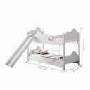 Ver imagem 3 de Beliche Ayla Branco com Escorregador Colchões e 2 Luminárias Sonhos de Luz
