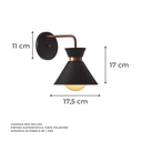 Ver imagem 2 de Arandela Interno Retro Dubai Alumínio Decorações: Preto Com Cobre