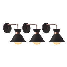 Arandela Interno Retro Dubai Alumínio Decorações: Preto Com Cobre - 3