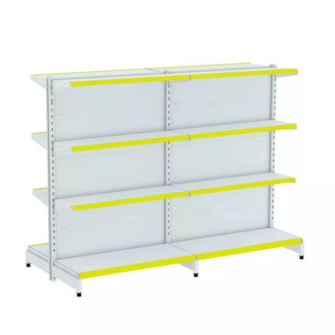 Gondola Centro 137 Fit Ate 2 Metros Branco 16 Bandeja Pe Amarelo