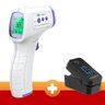 Kit Termômetros Digital de Testa Branco e Oxímetro de Dedo Digital Portátil Preto - 2