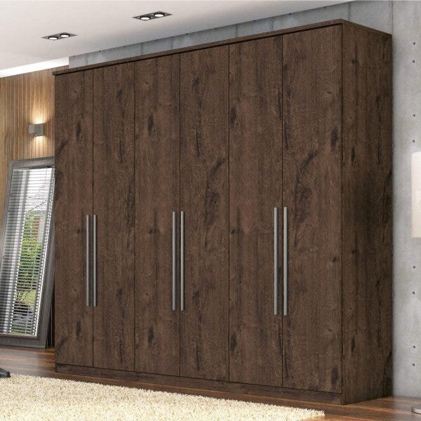 Guarda-Roupa Casal 6 Portas 4 Gavetas Monumental Zanzini