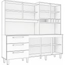 Ver imagem 5 de Armário de Cozinha 6 Portas 3 Gavetas Mega Yescasa