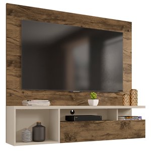 Painel para Tv até 55 Polegadas Black Jatoba Off White