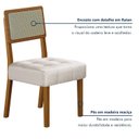 Ver imagem 5 de Conjunto Sala de Jantar Mesa 160cm Tampo de 4 cm com 6 Cadeiras Liz Marrom/Cinamomo/Off White/Veludo Palha