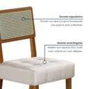 Ver imagem 7 de Conjunto Sala de Jantar Mesa 160cm Tampo de 4 cm com 6 Cadeiras Liz Marrom/Cinamomo/Off White/Veludo Palha