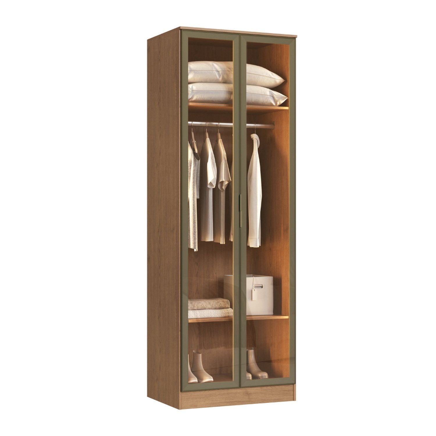 Guarda-Roupa Casal Modulado 100% MDF Reflecta 2 Portas com LED ...