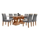 Ver imagem 2 de Conjunto Sala de Jantar Genova Tampo Vidro/MDF com 6 Cadeiras Genova Smart Plus Cel Móveis