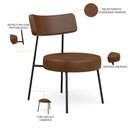 Ver mais imagens de Kit 02 Poltronas Decorativas para Sala de Estar Base Fixa Londres L02 Couríssimo Marrom - Lyam
