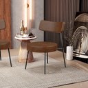 Ver imagem 7 de Kit 02 Poltronas Decorativas para Sala de Estar Base Fixa Londres L02 Couríssimo Marrom - Lyam