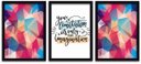 Ver imagem 1 de Conjunto Quadros Decorativos 3 pçs MDF 30x40 Forma Frases 2 - Moldura Preta