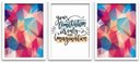 Ver imagem 1 de Conjunto Quadros Decorativos 3 pçs MDF 30x40 Forma Frases 2 - Moldura Branca