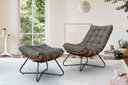 Ver imagem 1 de Poltrona Costela Decorativa com Puff Madeira Eva Preto-grafite