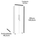 Ver imagem 4 de Multiuso Córdoba Duas portas com chave - Branco - Móveis Primus