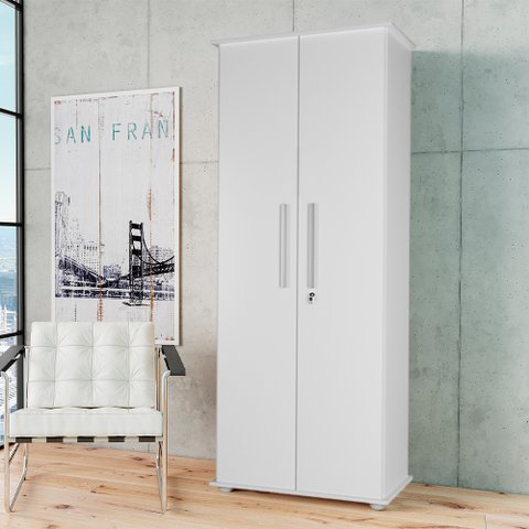 Multiuso Córdoba Duas portas com chave - Branco - Móveis Primus