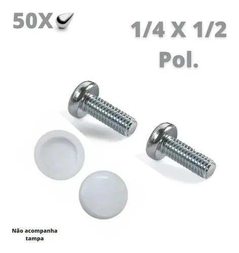 Parafuso 1/4 X 1/2 Pol. Cab. 13 Tamp. F. Philips Rosca Maq. Zb (Kit com 50) - 6