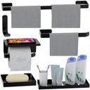 Ver imagem 2 de Kit de Acessórios para Banheiro Preto Fosco 6 Peças F.max