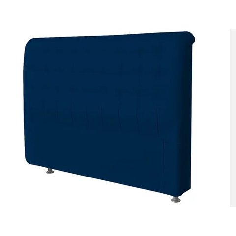 Cabeceira Dama 1,95 Cm Cama Box king Size Suede Azul Marinho