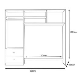 Conjugado Ternura 4 Portas 2 Gavetas Peternella Branco - 3