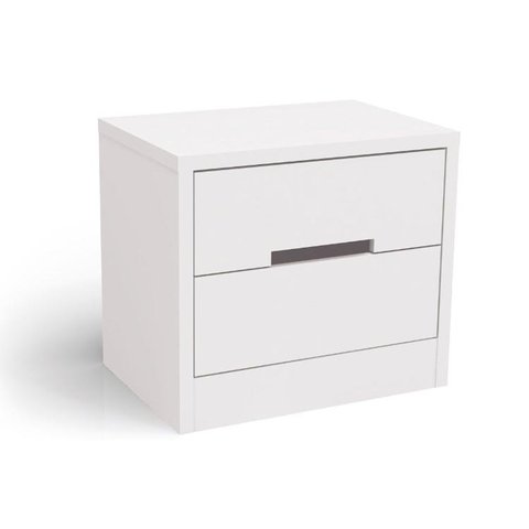 Mesa Cabeceira Infantil S822 c/ 2 Gavetas Branco - Kappesberg