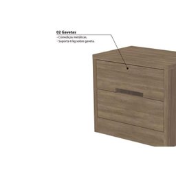 Mesa Cabeceira Infantil S822 c/ 2 Gavetas Branco - Kappesberg - 3