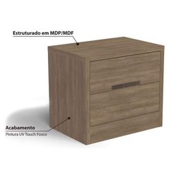Mesa Cabeceira Infantil S822 c/ 2 Gavetas Branco - Kappesberg - 2
