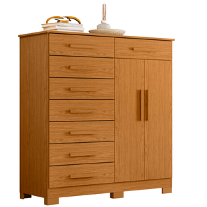 Cômoda 8 Gavetas 2 Portas Verona Cinamomo Móveis Albatroz