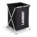Ver imagem 3 de Cesto Organizador Roupa Suja 54cm Preto Dobrável Lavanderia