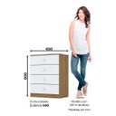Ver imagem 4 de Cômoda Labirinto Henn 4 Gavetas MDF MDP Rústico Branco Organizador Quarto 80cm
