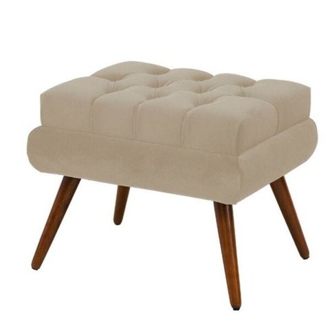 Puff Decorativo Pés Palito Dora Suede Bege - Sa Móveis