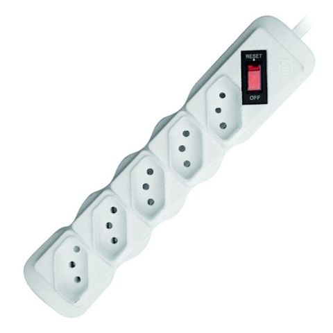 Filtro de Linha Econômico com 5 Tomadas 2p+t Bivolt Branco - Ilumi
