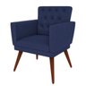 Kit 2 Poltronas Decorativa Pés Palito Nina Encosto Estilo Capitonê Azul Marinho - Sa Móveis - 2