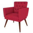 Ver imagem 2 de Kit 2 Poltronas Decorativa Pés Palito Nina Encosto Estilo Capitonê Vermelho - Sa Móveis