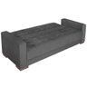 Sofá Cama 3 Lugares Jobim Linho Cinza Escuro - ADJ Decor - 4